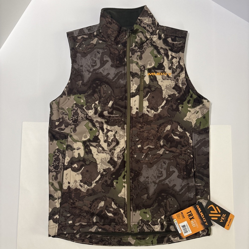 MUDDY TRX Softshell Vest Veil Canyon Veil Camo Fleece Lined NWT Extraordinary M